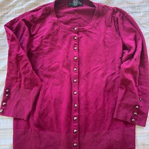 Elegant Pink Cardigan with Button Accents